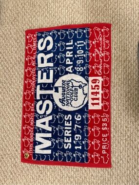 Masters Red and Blue Augusta National Club Vintage Ticket Towel by Masters